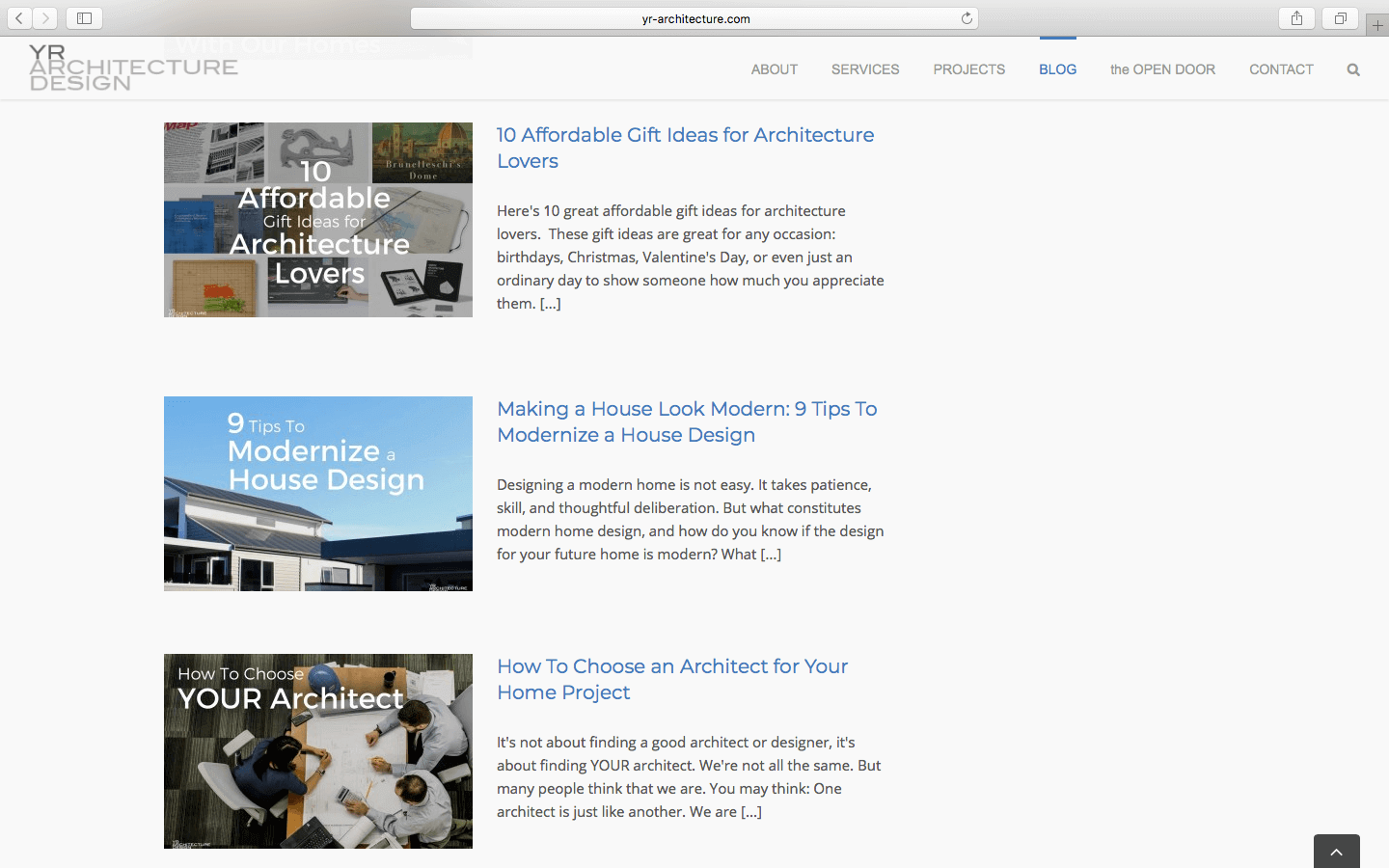 marketing for architects blog example