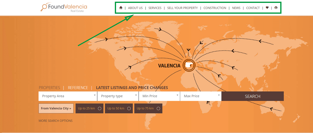 landing page for real estate found valencia homepage