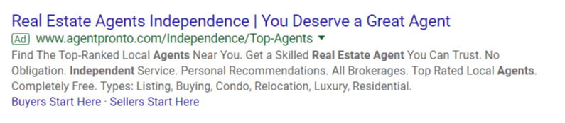 10-google-ads-for-real-estate-example-of-structured-snippet