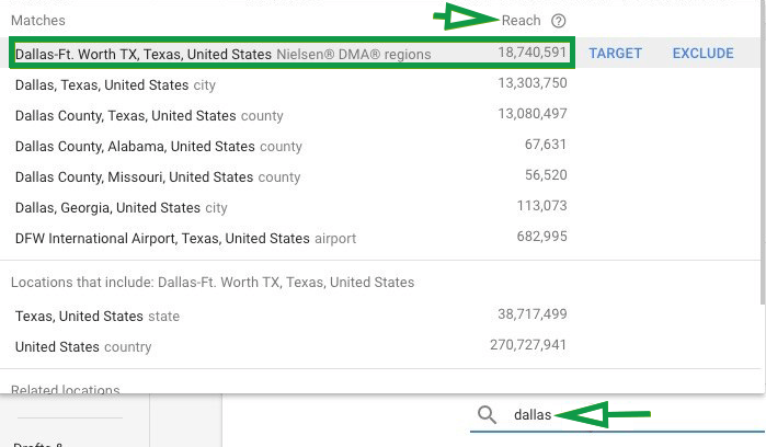 How to get clients in real estate. Geofencing Ad Google Ads Dallas Target Reach.