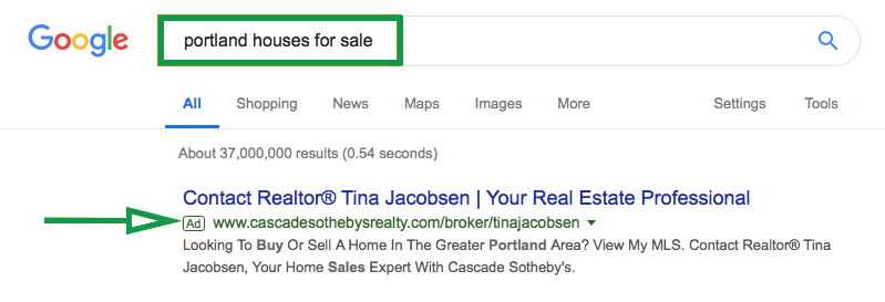 How to get clients in real estate. Google Ads Realtor Example
