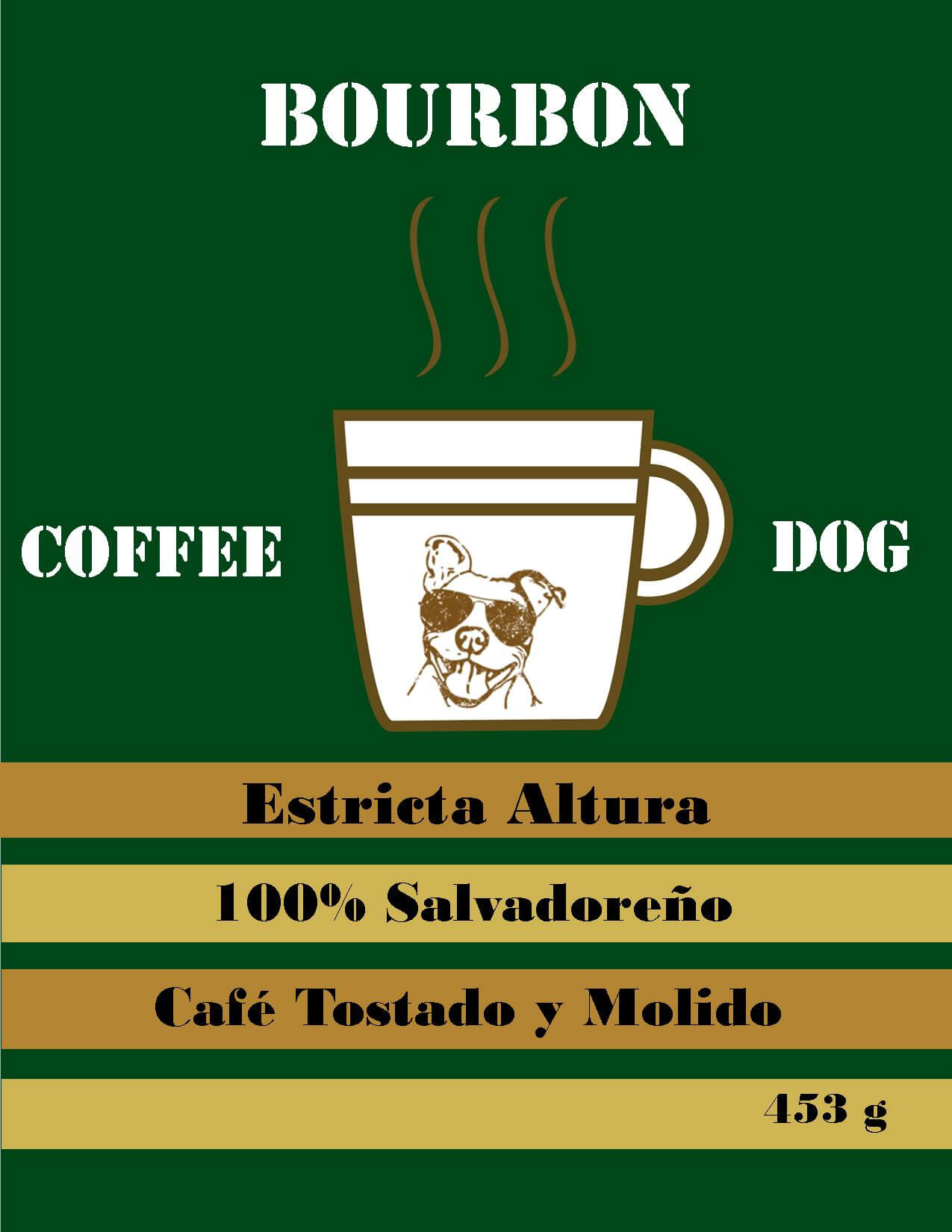 Plan de Digitalización El Salvador. Coffee Dog, logo del café.