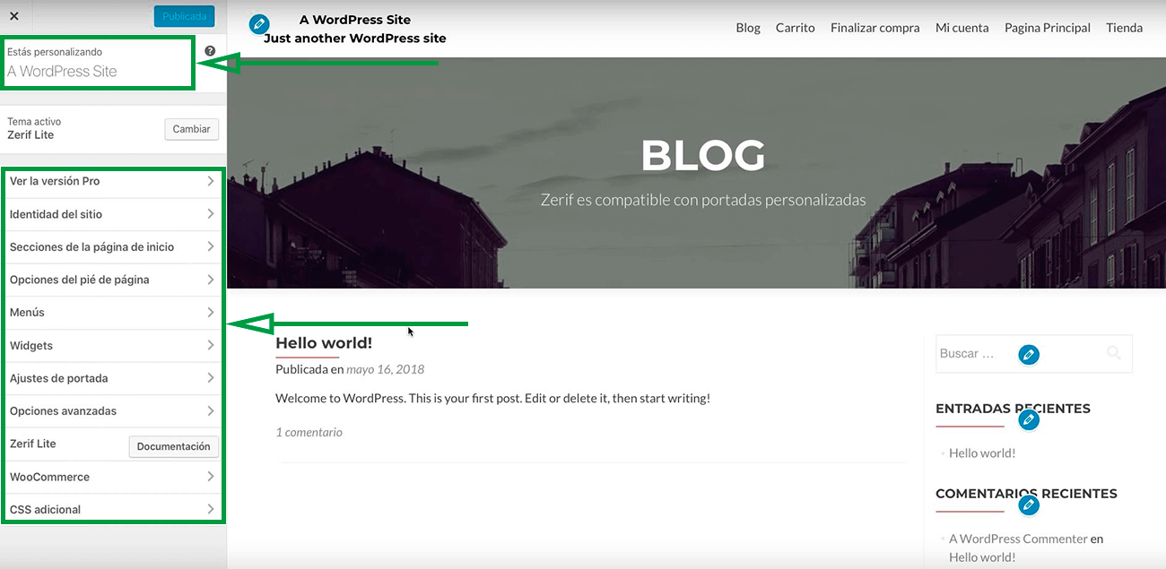 Cómo usar WordPress para crear una página web. Personalizar plantillas.