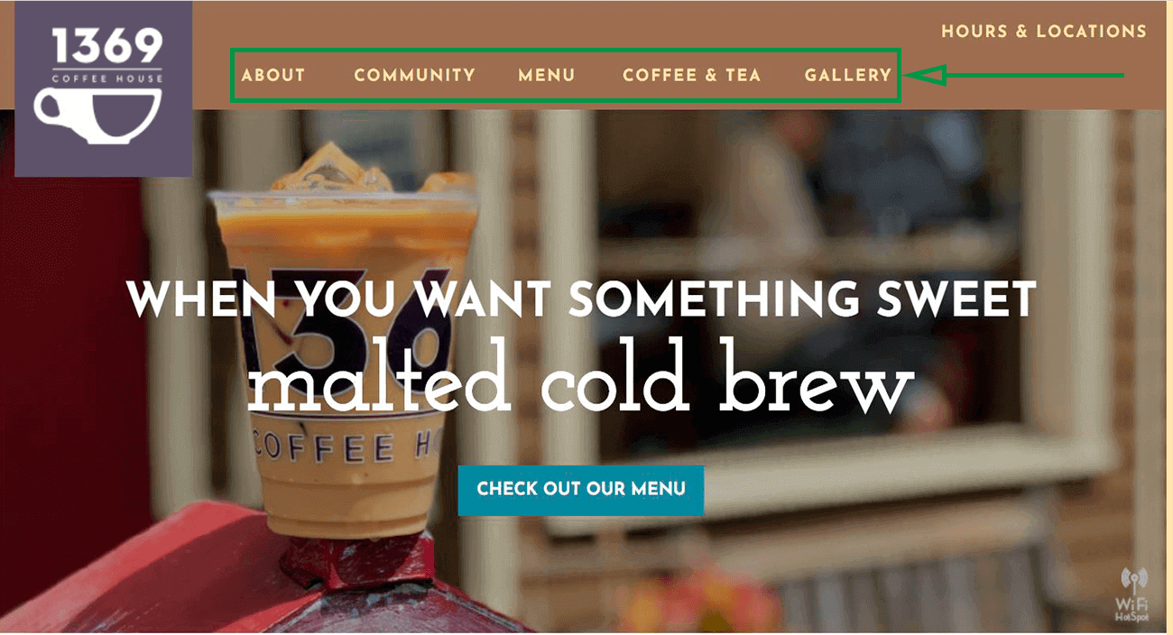 Marketing para cafeterías. Ejemplo de sitio web.
