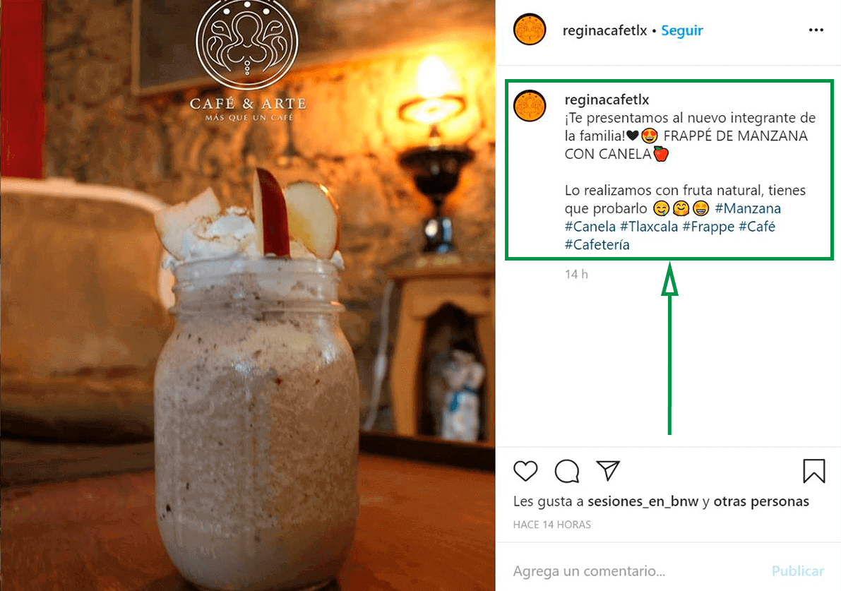 Marketing para cafeterías. Instagram de Café Regina