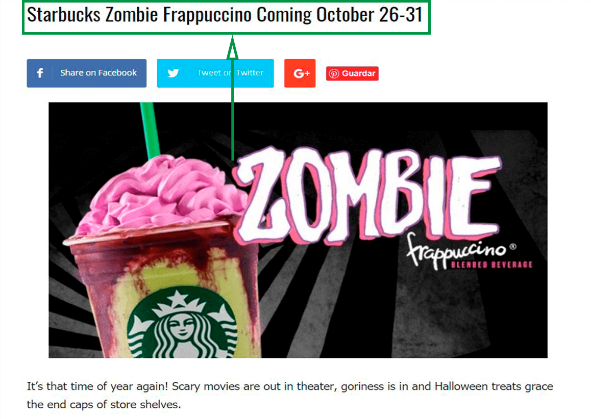 Marketing para cafeterías. Zombie frappuccino