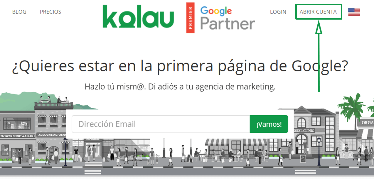 Marketing para cafeterías. Página de Kolau, abrir cuenta (1)